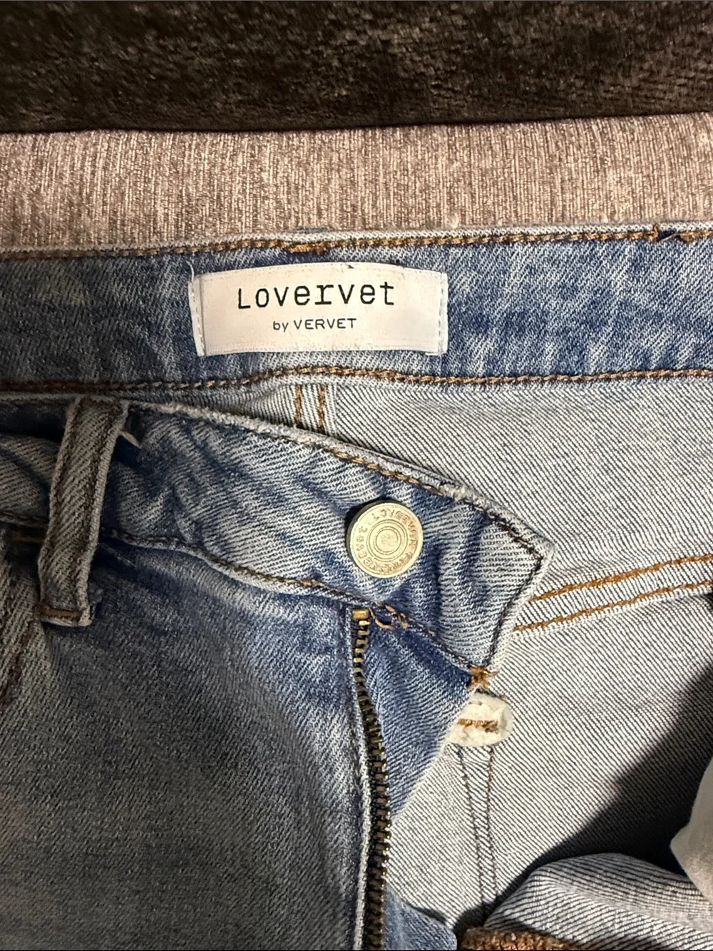 Lovervet by Vervet Light Wash Distressed Flare Jeans